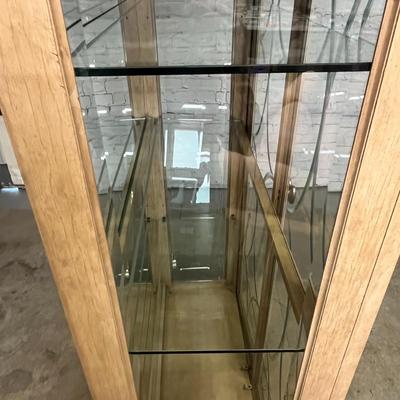 Beautiful Wood/Glass Cabinet with etched glass doors- 40.5x16x82 - Bernhardt Furniture Company