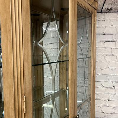 Beautiful Wood/Glass Cabinet with etched glass doors- 40.5x16x82 - Bernhardt Furniture Company