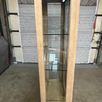 Beautiful Wood/Glass Cabinet with etched glass doors- 40.5x16x82 - Bernhardt Furniture Company