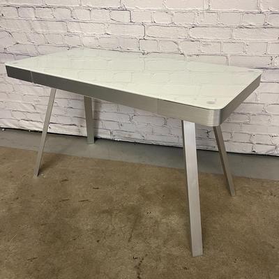 Modern White and Silver Desk - 48x24x29