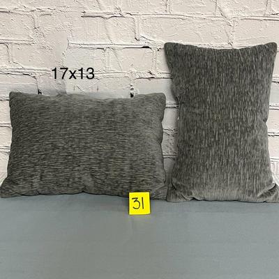 Set of Grey Throw Pillows - 17x13