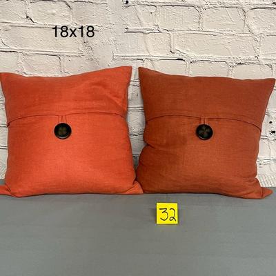 Gorgeous Potterybarn Set of Red Throw Pillows - 18x18