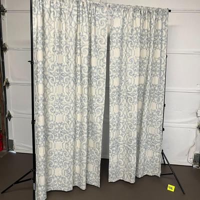 Blue and White Potterybarn Curtain Set - 49x80/each