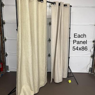 Set of Beige Curtain Panels - 54x86/each