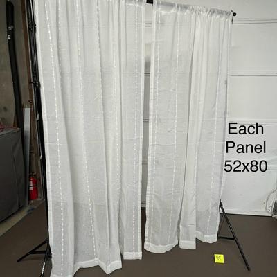 Beautiful Sheer White Set of Curtain Panels - 52x80/each