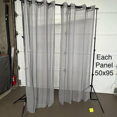 Sheer Grey Set of Curtain Panels - 50x95