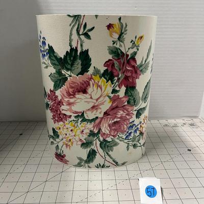 Floral Bathroom Trash Bin 