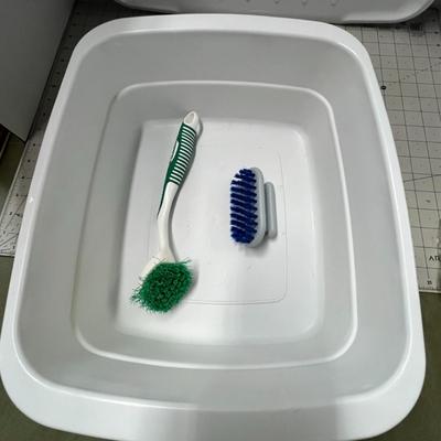 Miscellaneous Bins, Cleaning Brushes and Non Slip Shower Liner