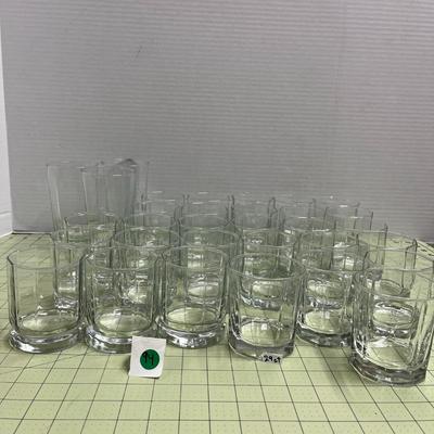 Glass Cups and Tumblers - Set of 29 small and 3 Tall