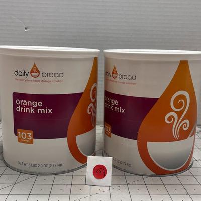 2 Daily Bread Orange Drink Mix - 2oz (Makes 6 Gallons/per Can- Food Storage Cans