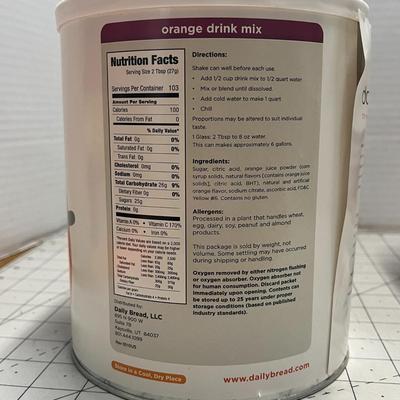 2 Daily Bread Orange Drink Mix - 2oz (Makes 6 Gallons/per Can- Food Storage Cans