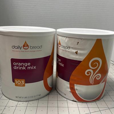 2 Daily Bread Orange Drink Mix - 2oz (Makes 6 Gallons/per Can- Food Storage Cans