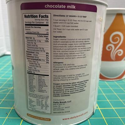 2 Daily Bread Chocolate Milk Mix - 80oz - Food Storage Cans