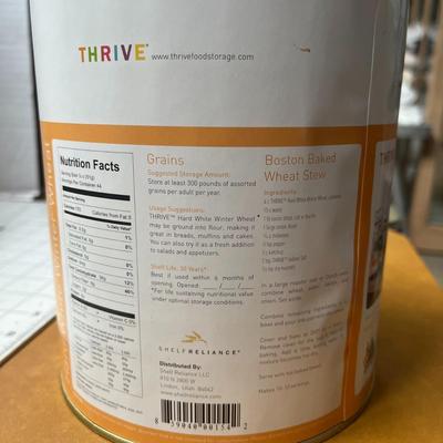 2 Thrive Hard White Winter Wheat Mix - 80oz - Food Storage Cans (Shelf Reliance)