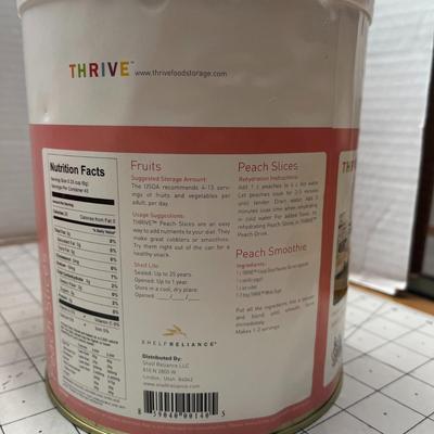 2 Thrive Premium Freeze Dried Peach Slices - 9oz - Food Storage Cans (Shelf Reliance)