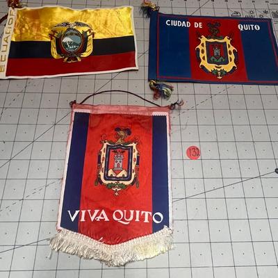 Three Flags - Ecuador, Ciudad De Quito and Viva Quito
