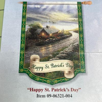Thomas Kinkade - Year of Glad Tidings - Flag Collection - 'Happy St. Patrick's Day' Flag. 28x40