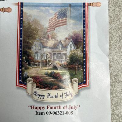 Thomas Kinkade - Year of Glad Tidings - Flag Collection - 'Happy Fourth of July' Flag. 28x40
