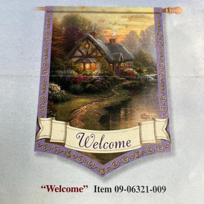 Thomas Kinkade - Year of Glad Tidings - Flag Collection - 'Welcome' Flag. 28x40