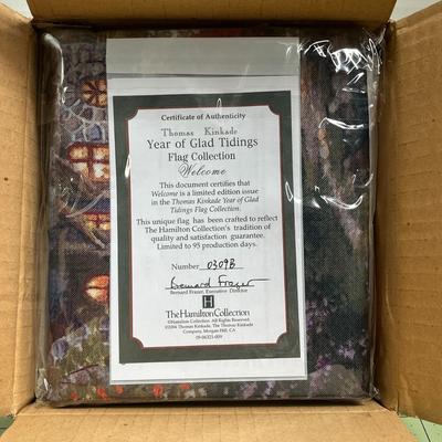 Thomas Kinkade - Year of Glad Tidings - Flag Collection - 'Welcome' Flag. 28x40