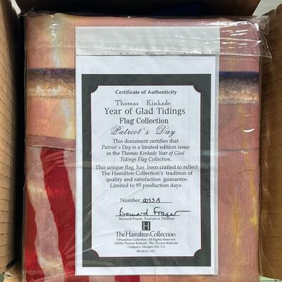 Thomas Kinkade - Year of Glad Tidings - Flag Collection - 'Always Remember' Flag. 28x40