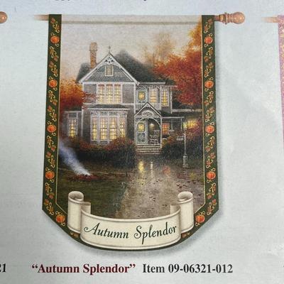 Thomas Kinkade - Year of Glad Tidings - Flag Collection - 'Autumn Splendor' Flag. 28x40