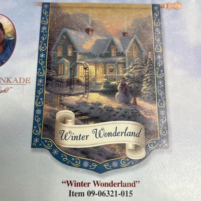 Thomas Kinkade - Year of Glad Tidings - Flag Collection - 'Winter Wonderland' Flag. 28x40