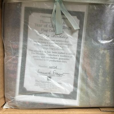 Thomas Kinkade - Year of Glad Tidings - Flag Collection - 'Happy Birthday' Flag. 28x40