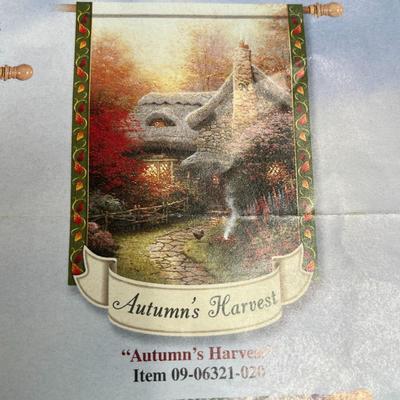Thomas Kinkade - Year of Glad Tidings - Flag Collection - 'Autumn's Harvest' Flag. 28x40