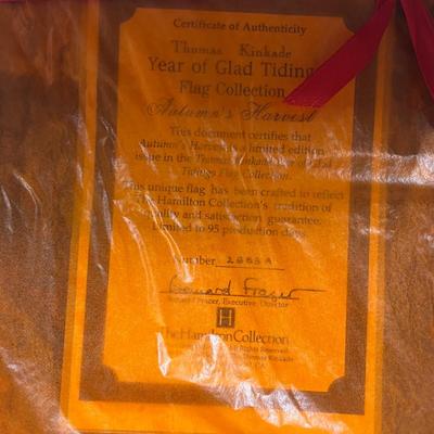Thomas Kinkade - Year of Glad Tidings - Flag Collection - 'Autumn's Harvest' Flag. 28x40