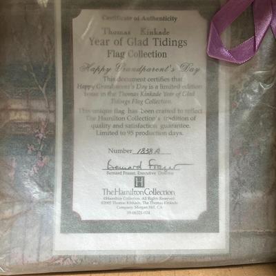 Thomas Kinkade - Year of Glad Tidings - Flag Collection - 'Happy Grandparent's Day' Flag. 28x40