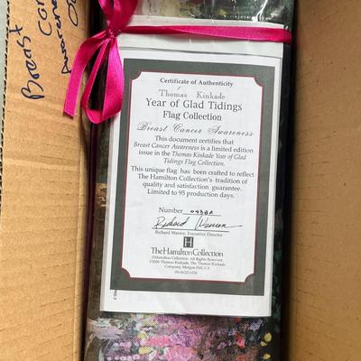 Thomas Kinkade - Year of Glad Tidings - Flag Collection - 'Breast Cancer Awareness' Flag. 28x40