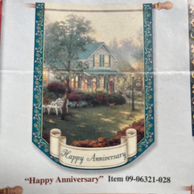 Thomas Kinkade - Year of Glad Tidings - Flag Collection - 'Happy Anniversary' Flag. 28x40