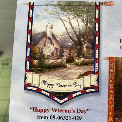 Thomas Kinkade - Year of Glad Tidings - Flag Collection - 'Happy Veteran's Day' Flag. 28x40