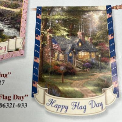 Thomas Kinkade - Year of Glad Tidings - Flag Collection - 'Happy Flag Day' Flag. 28x40