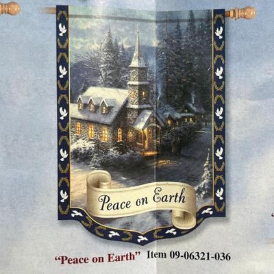 Thomas Kinkade - Year of Glad Tidings - Flag Collection - 'Peace on Earth' Flag. 28x40
