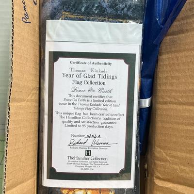 Thomas Kinkade - Year of Glad Tidings - Flag Collection - 'Peace on Earth' Flag. 28x40