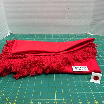 70inch Red Round Tablecloth 