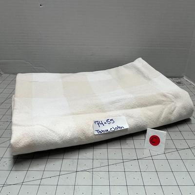 Cream and Tan Tablecloth - 74x55
