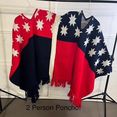 Two-Person Knit Poncho! Great for the Upcoming Fourth of July Holiday!