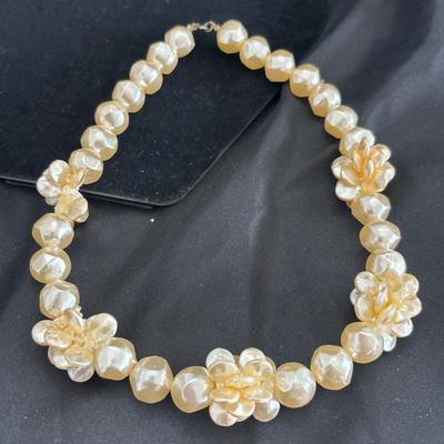 Faux pearl necklace