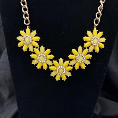 Cute sunflower statement necklace