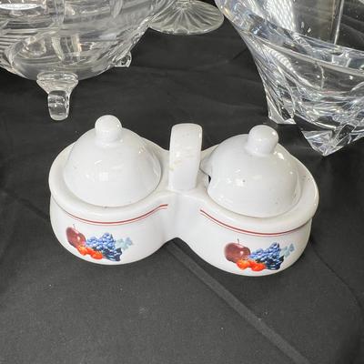 Cut lead cystal bowls, glasses