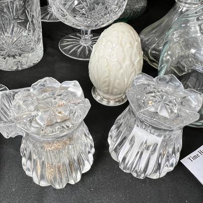 Cut lead cystal bowls, glasses