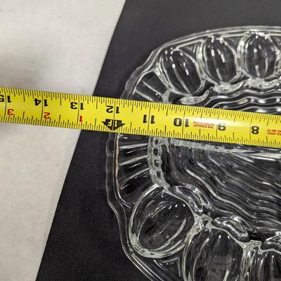 Clear Glass Deviled Egg & Divided Relish Plate