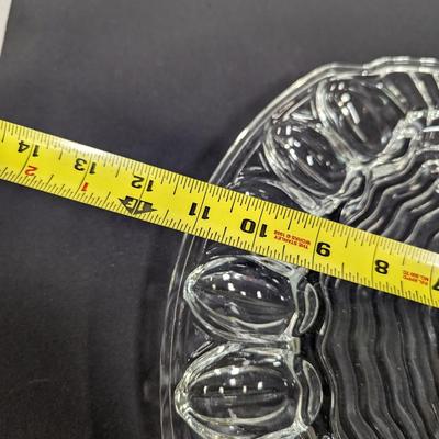 Clear Glass Deviled Egg & Divided Relish Plate
