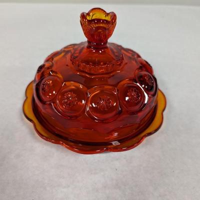 L. E. Smith Moon & Stars Cheese/Butter Domed Dish