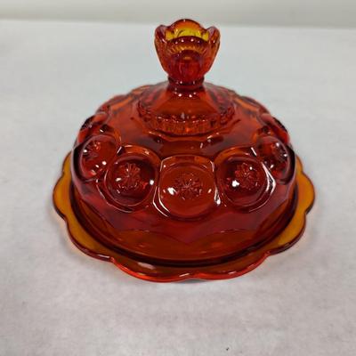 L. E. Smith Moon & Stars Cheese/Butter Domed Dish