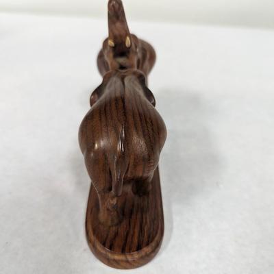 Vintage Carved Wooden Elephant Statue