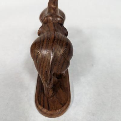 Vintage Carved Wooden Elephant Statue